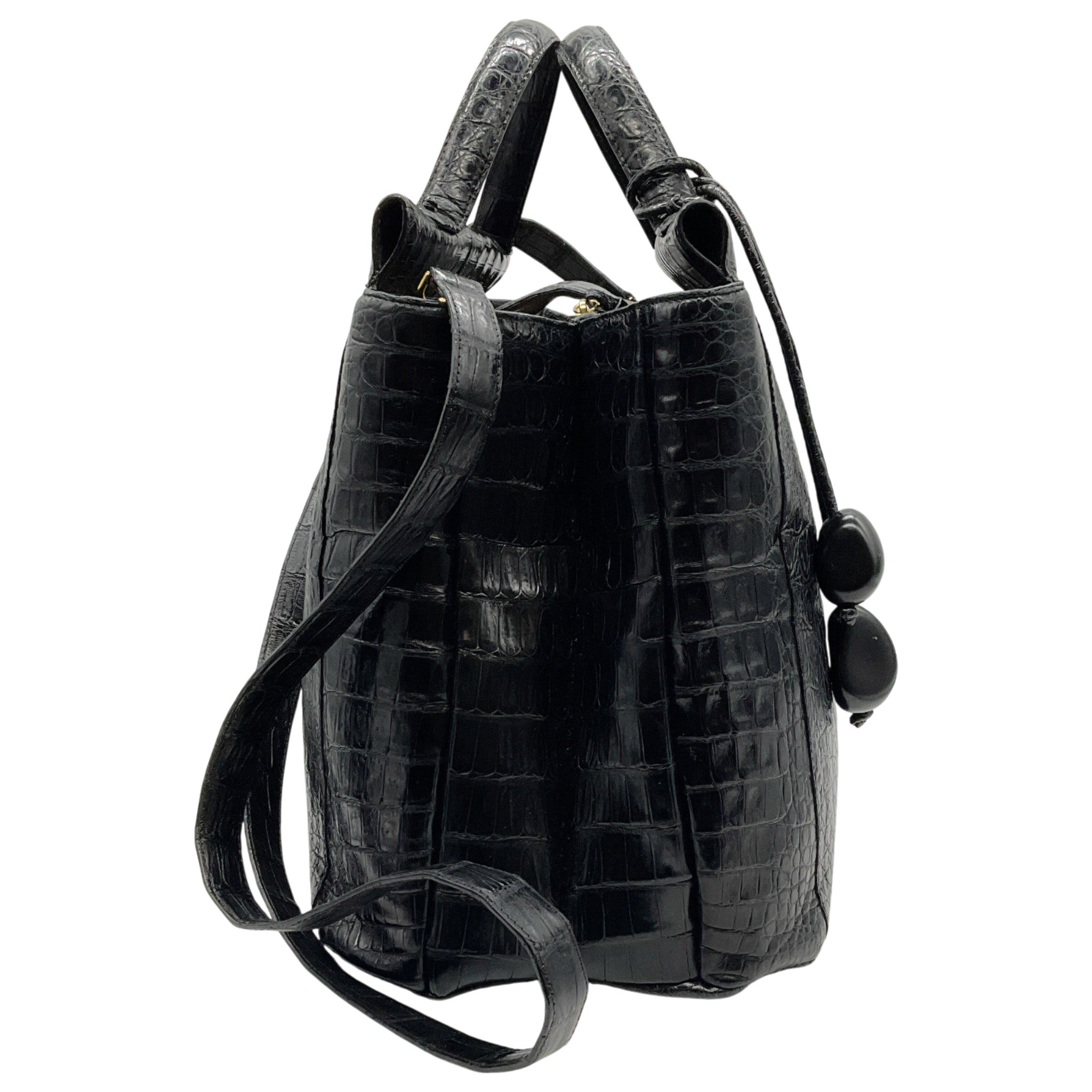 Nancy Gonzalez Black Crocodile Satchel