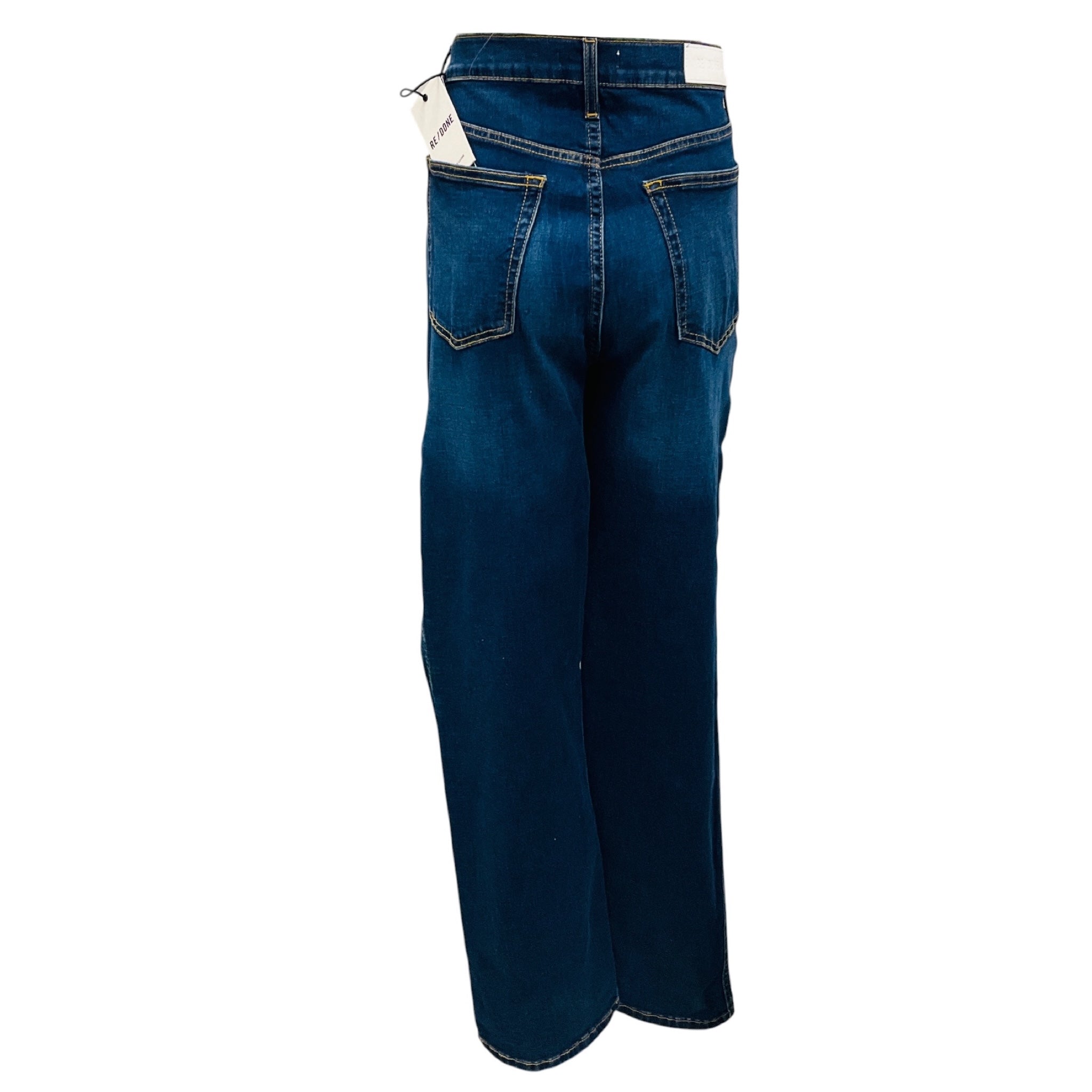 Re/Done Deep Faded Blue 90s High Rise Loose Jeans