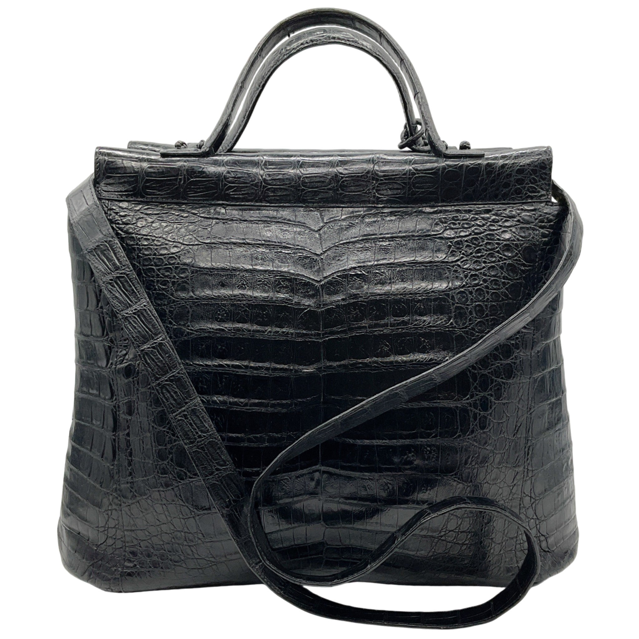 Nancy Gonzalez Black Crocodile Satchel