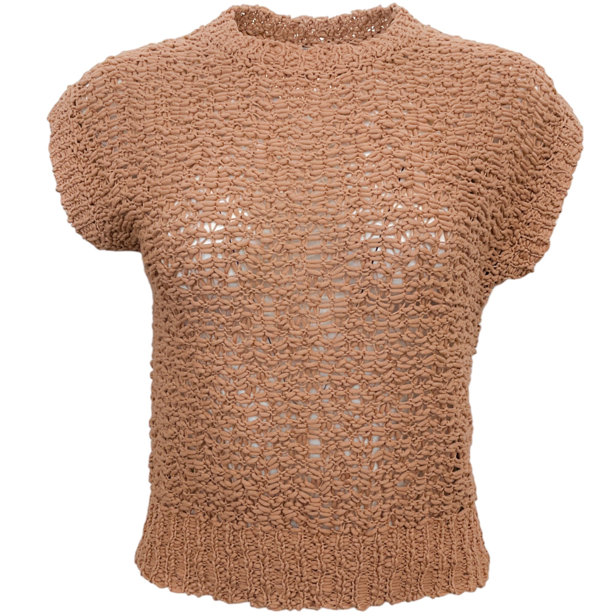 Peserico Beige Chunky Knit Sleeveless Sweater