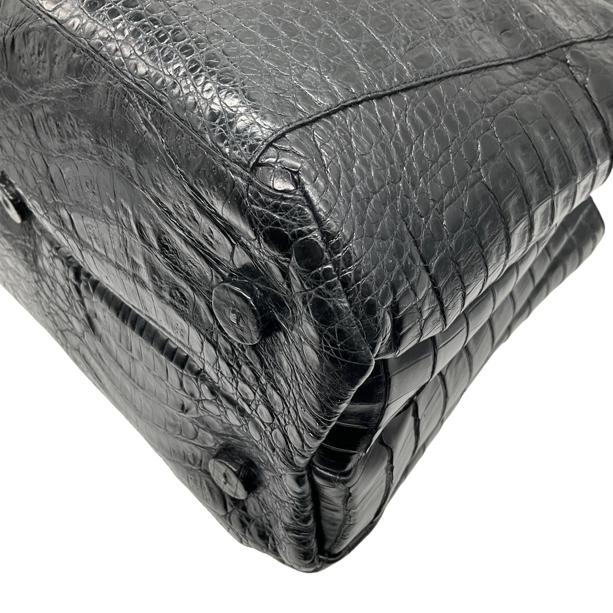 Nancy Gonzalez Black Crocodile Satchel