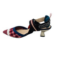 Load image into Gallery viewer, Fendi Red Multi Colibri Gingham Plaid Slingback Pumps
