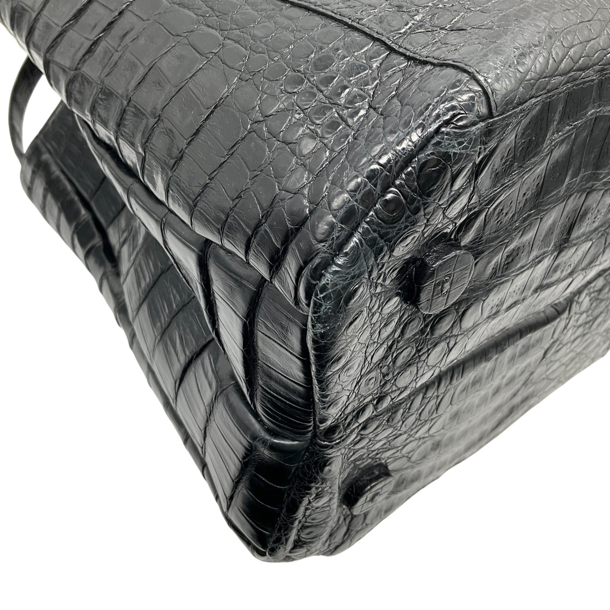 Nancy Gonzalez Black Crocodile Satchel