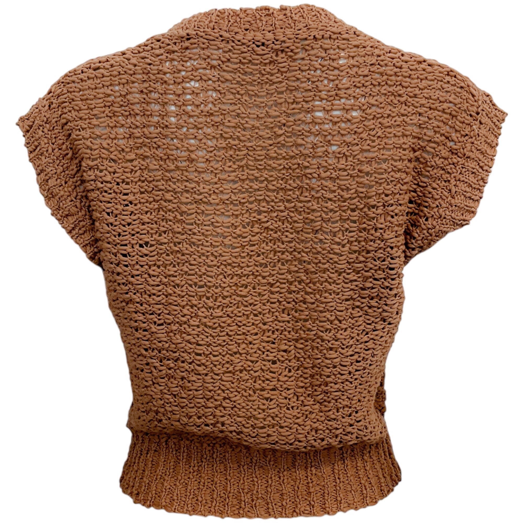 Peserico Beige Chunky Knit Sleeveless Sweater