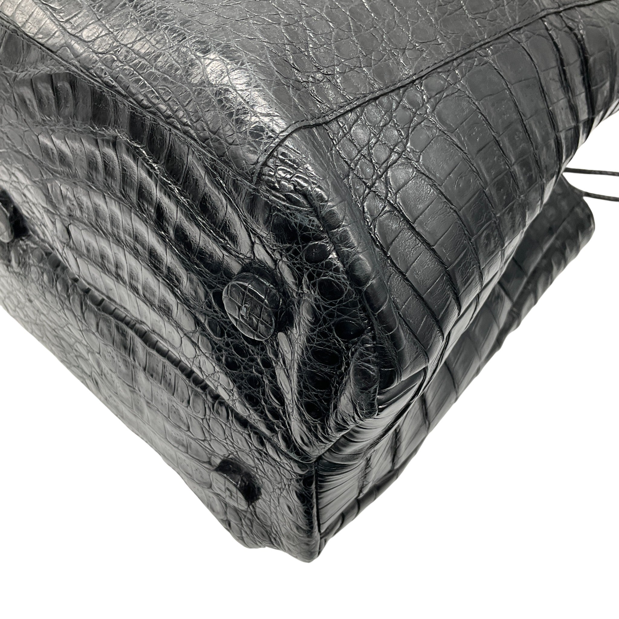 Nancy Gonzalez Black Crocodile Satchel