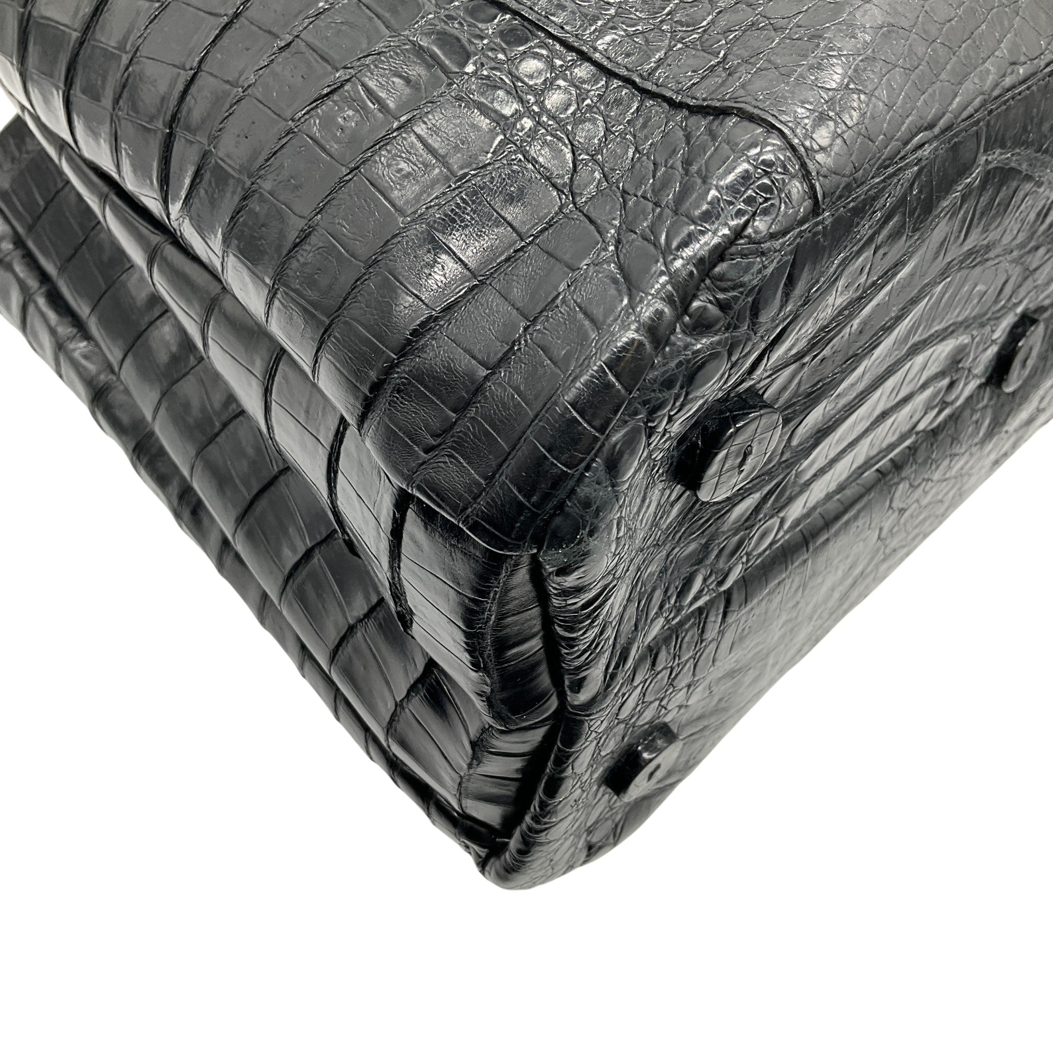 Nancy Gonzalez Black Crocodile Satchel