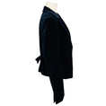 Load image into Gallery viewer, Escada Navy Blue Two Button Velvet Blazer with Bow Detail
