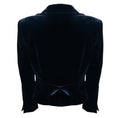 Load image into Gallery viewer, Escada Navy Blue Two Button Velvet Blazer with Bow Detail
