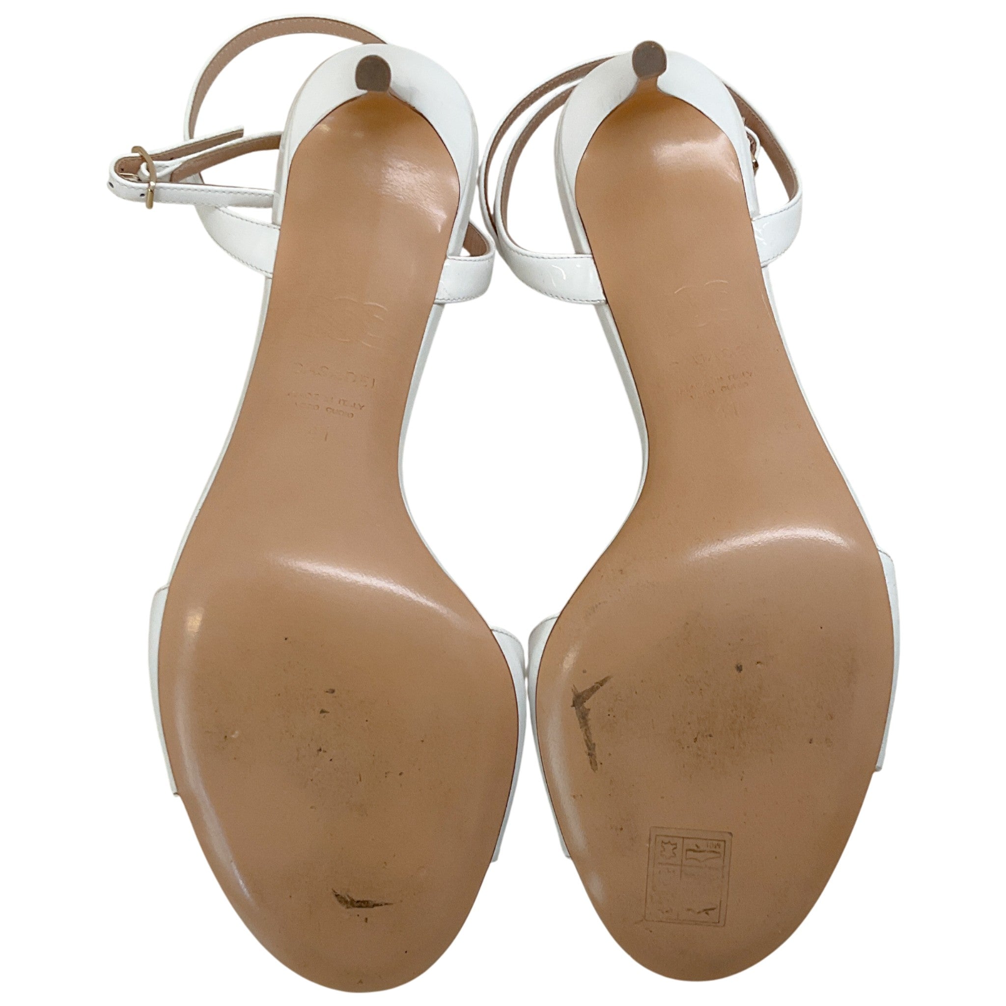 Casadei White Patent Leather Tiffany Bianco Sandals