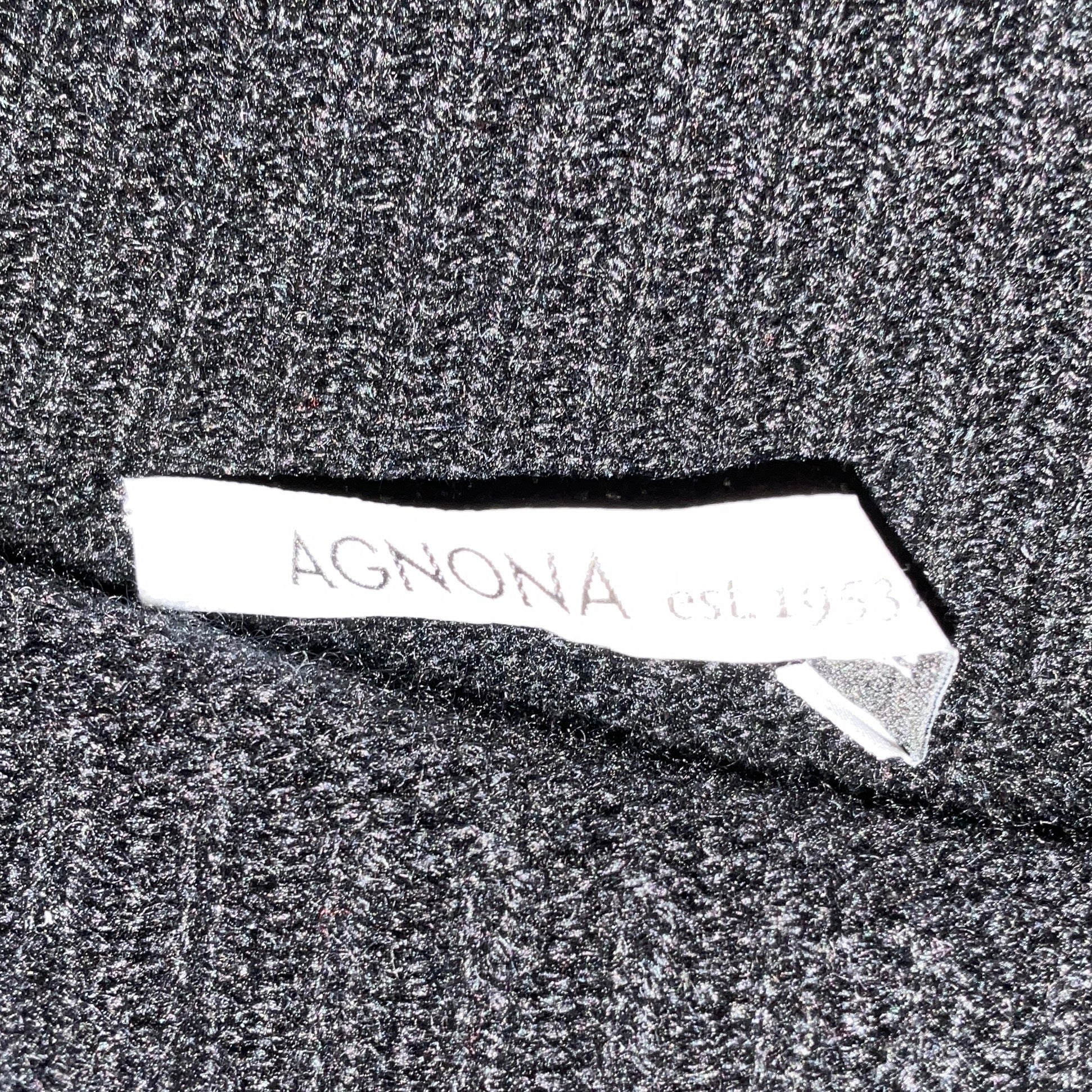 Agnona Black / Grey / Taupe Fur Trimmed Cashmere Knit Sweater