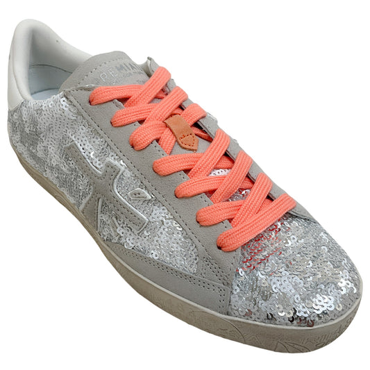 Premiata Silver Sequined Steve Sneakers
