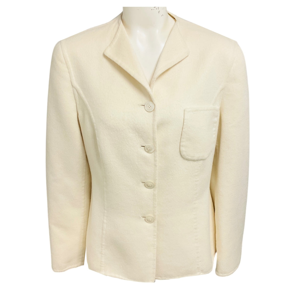 Genny Cream Button Front Angora Jacket