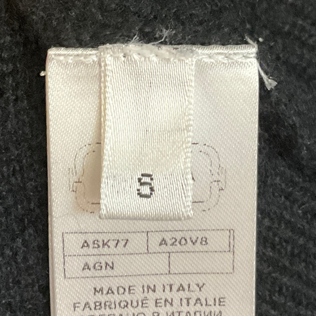 Agnona Black / Grey / Taupe Fur Trimmed Cashmere Knit Sweater