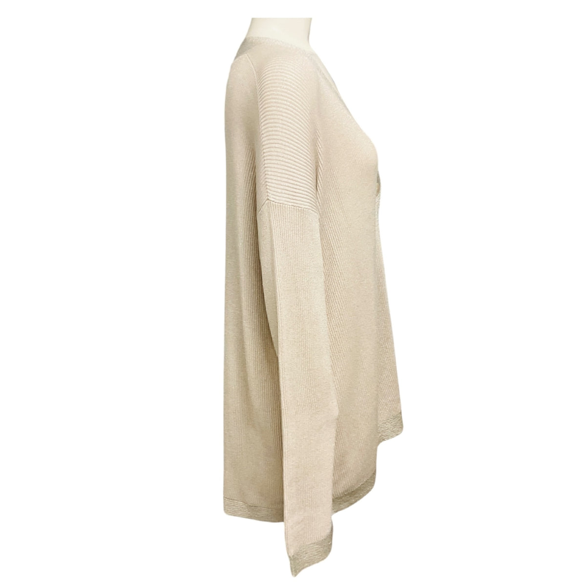 Fabiana Filippi Beige / Dune Shimmer Knit Organic Cotton Cardigan Sweater
