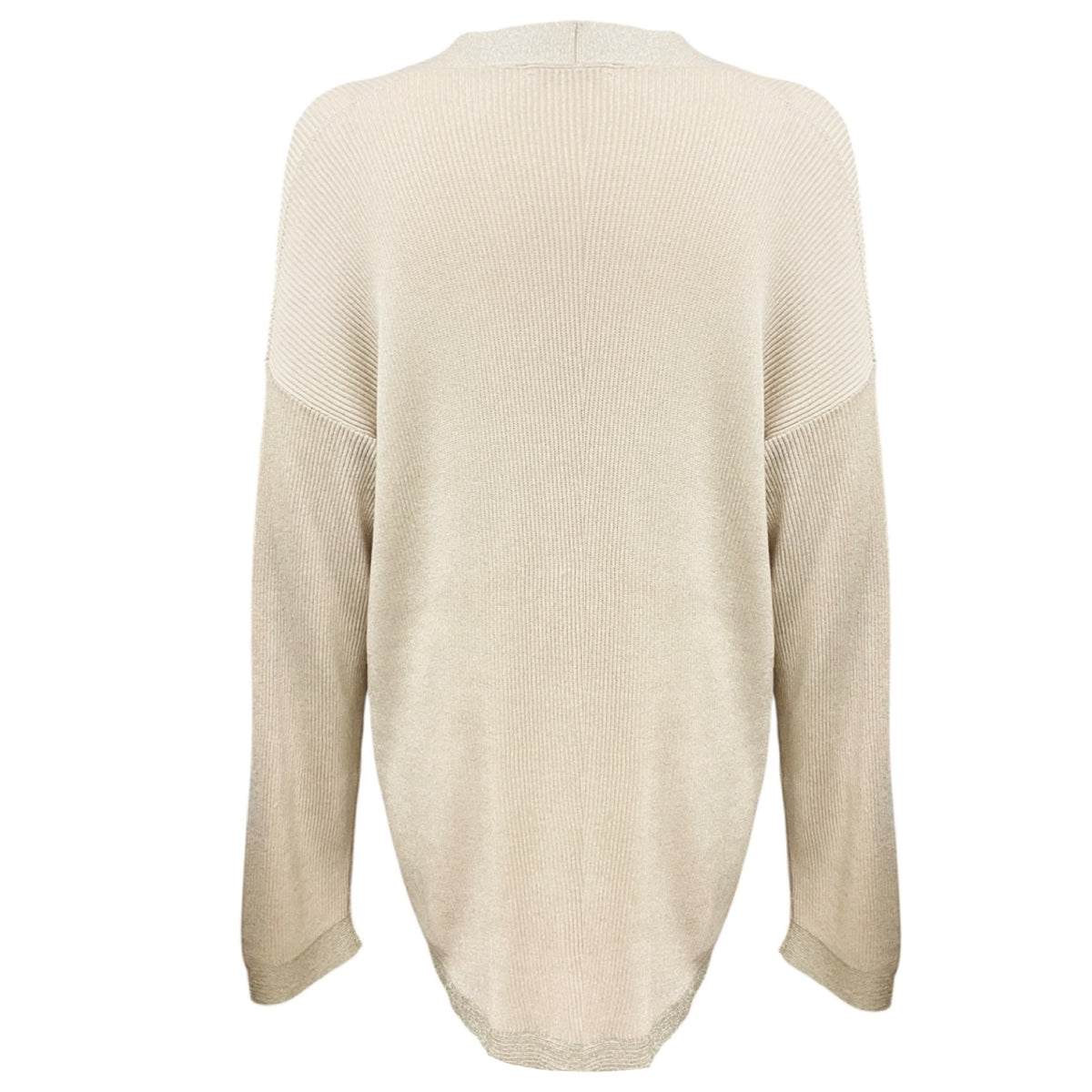 Fabiana Filippi Beige / Dune Shimmer Knit Organic Cotton Cardigan Sweater