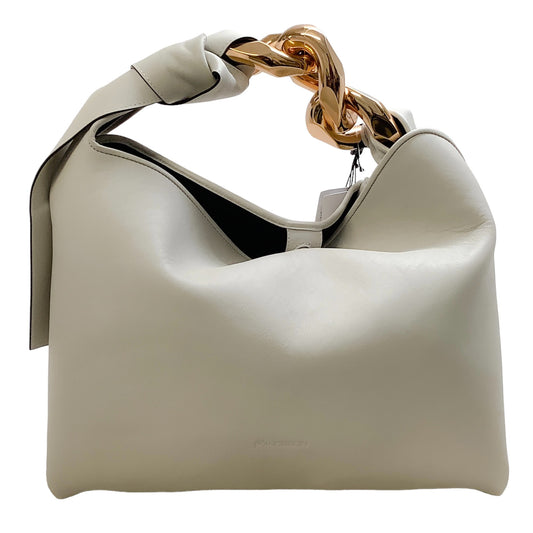 J.W. Anderson White Leather Small Chain Hobo Bag
