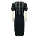 Load image into Gallery viewer, Dice Kayek Pink Label Charcoal Grey Multi Plaid Midi Dress with Bow Belt
