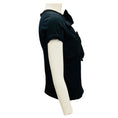Load image into Gallery viewer, Lanvin Black Grosgrain Bow Detail Short Sleeved Top

