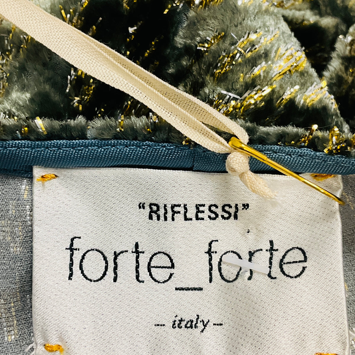forte_forte Light Blue / Gold Metallic Velvet Riflessi Top