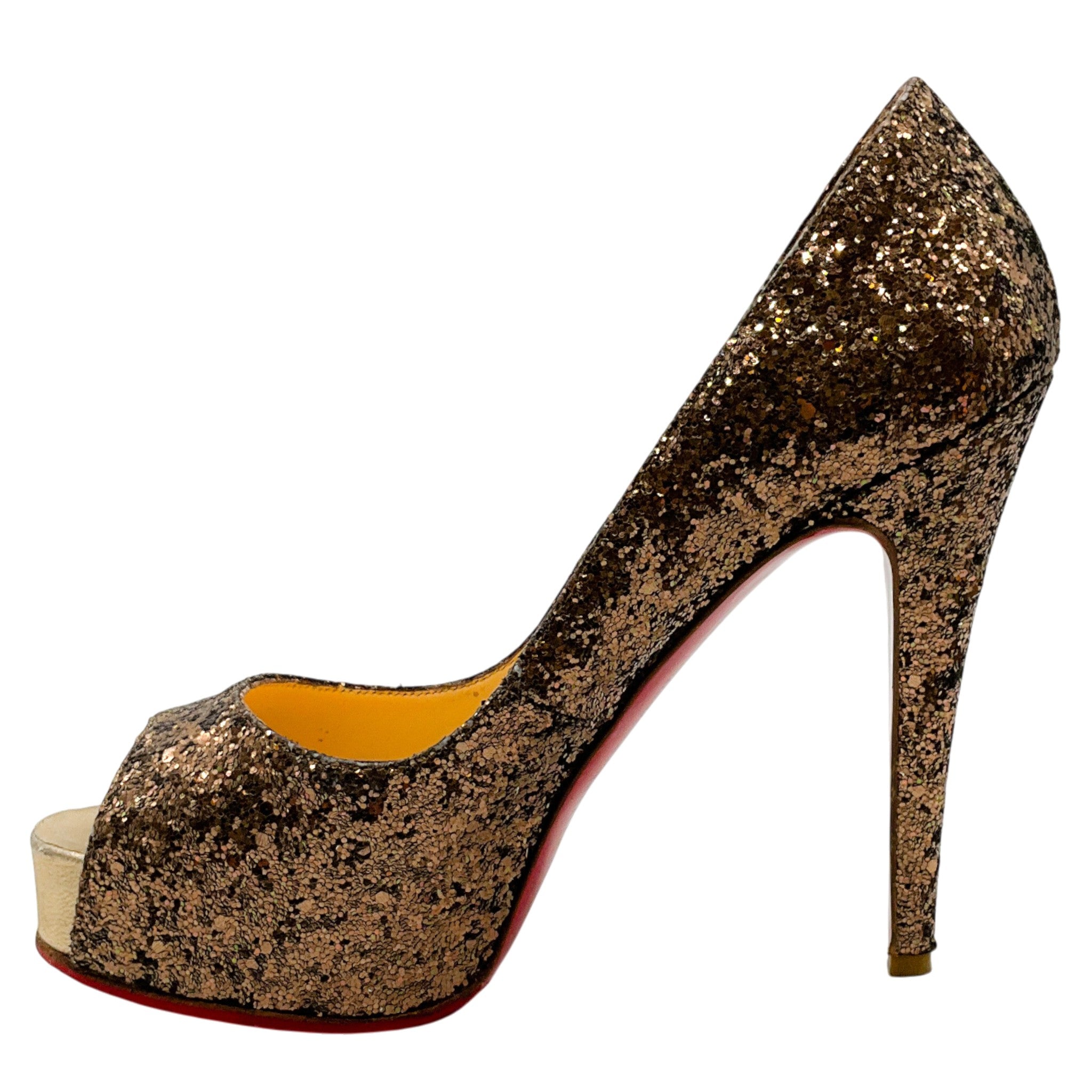 Christian Louboutin Bronze Glitter Hyper Prive Pumps