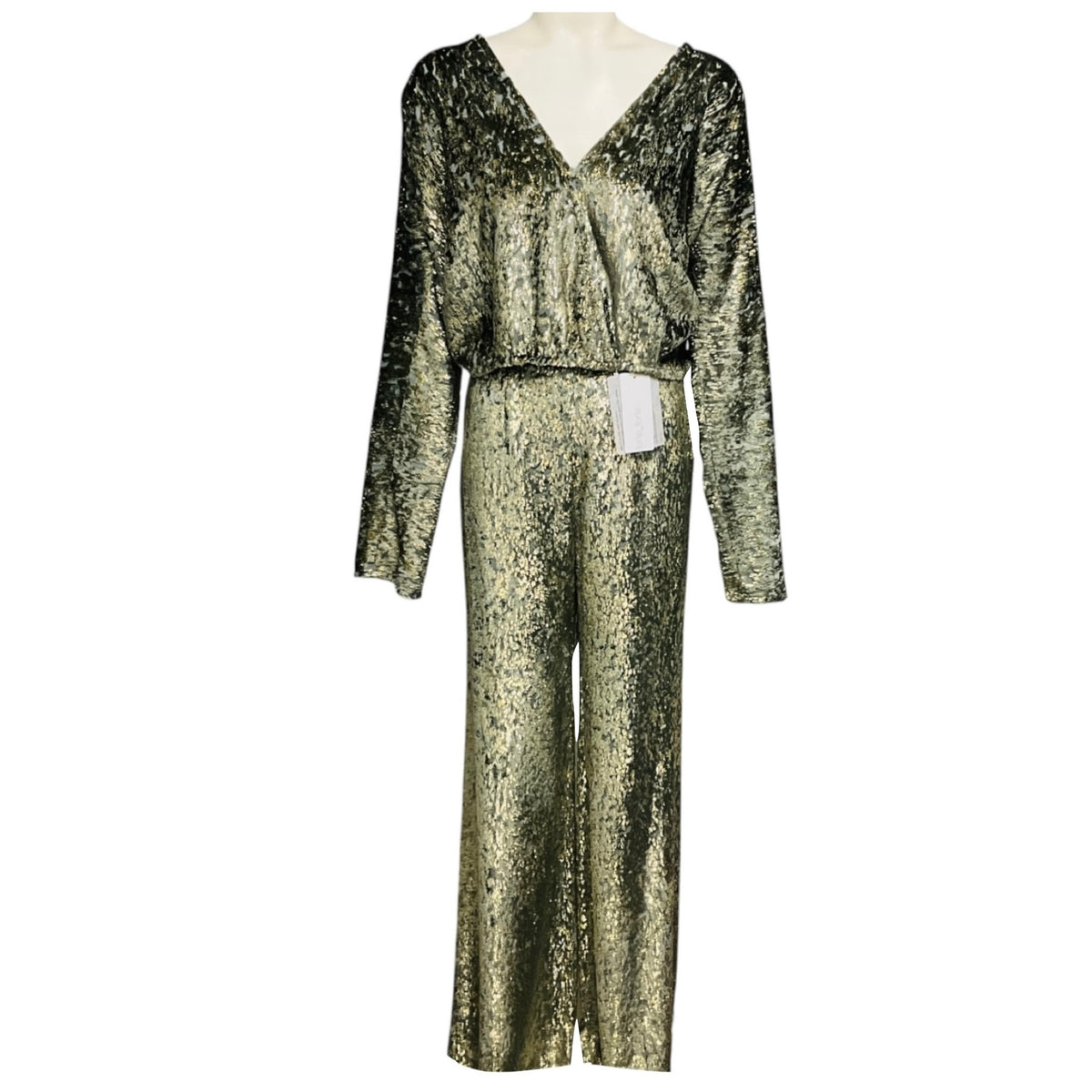 forte_forte Light Blue / Gold Metallic Velvet Top and Wide Leg Pants