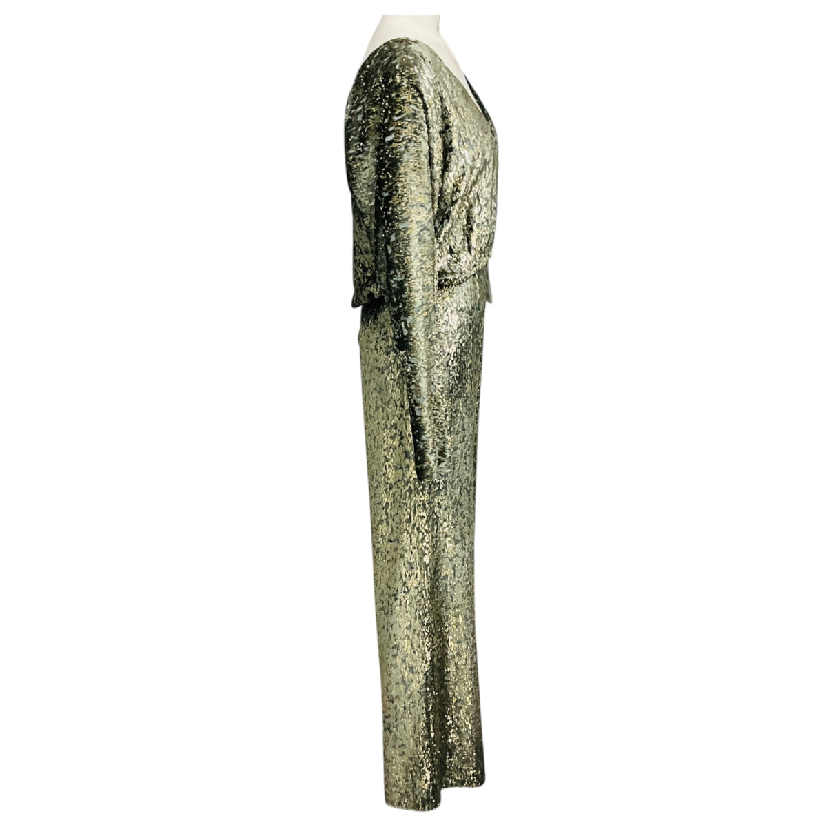 forte_forte Light Blue / Gold Metallic Velvet Top and Wide Leg Pants