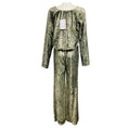 Load image into Gallery viewer, forte_forte Light Blue / Gold Metallic Velvet Top and Wide Leg Pants
