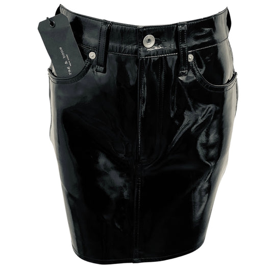 Rag & Bone Black Moss Patent Skirt