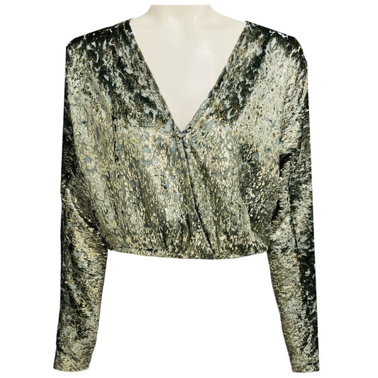 forte_forte Light Blue / Gold Metallic Velvet Riflessi Top