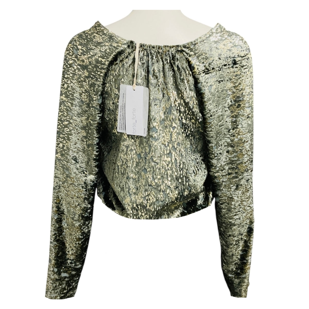 forte_forte Light Blue / Gold Metallic Velvet Riflessi Top