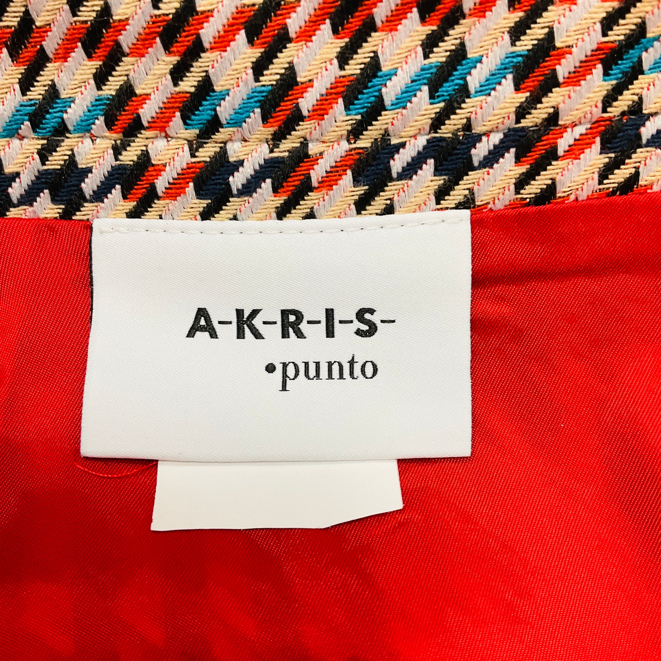 Akris Punto Tan Multi Houndstooth Skirt