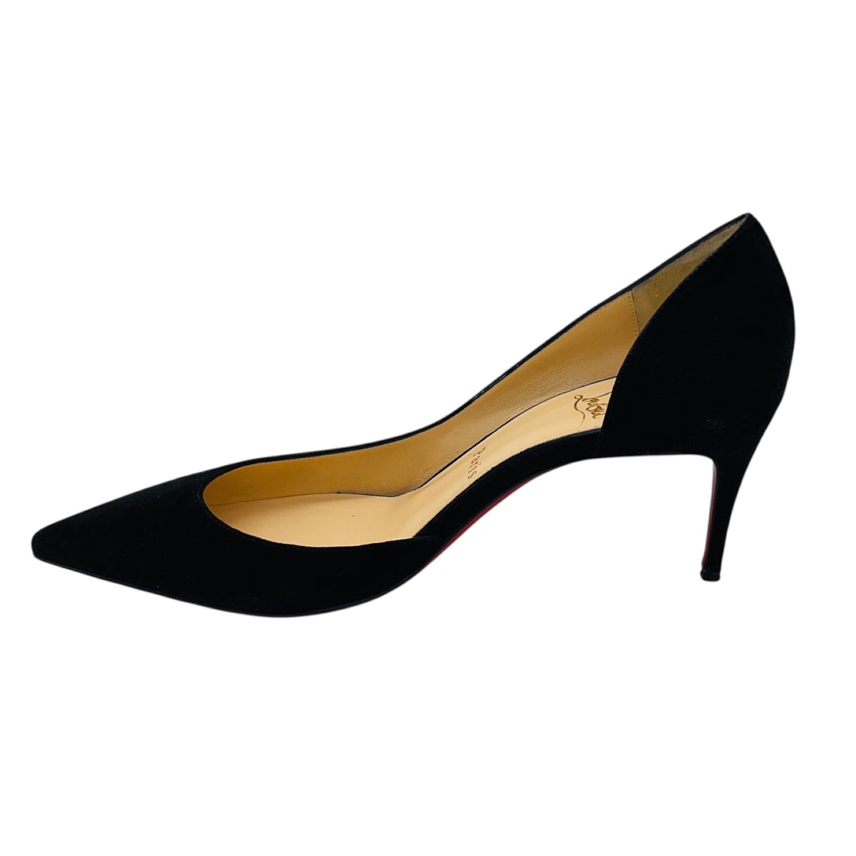 Christian Louboutin Black Pointed Toe Suede D'Orsay Pumps