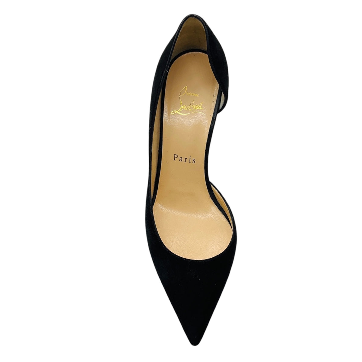 Christian Louboutin Black Pointed Toe Suede D'Orsay Pumps
