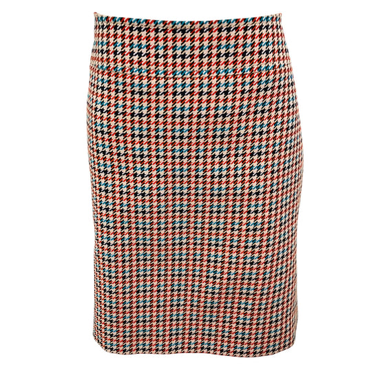 Akris Punto Tan Multi Houndstooth Skirt