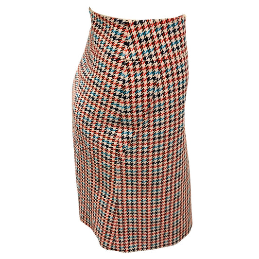 Akris Punto Tan Multi Houndstooth Skirt