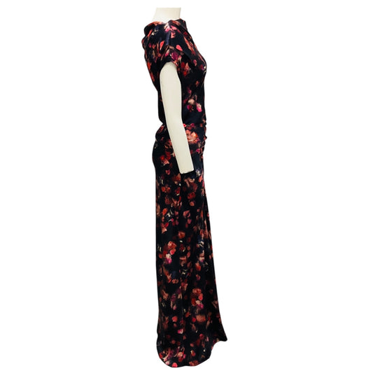 A.L.C. Navy Multi Draped Satin Poppy Gown