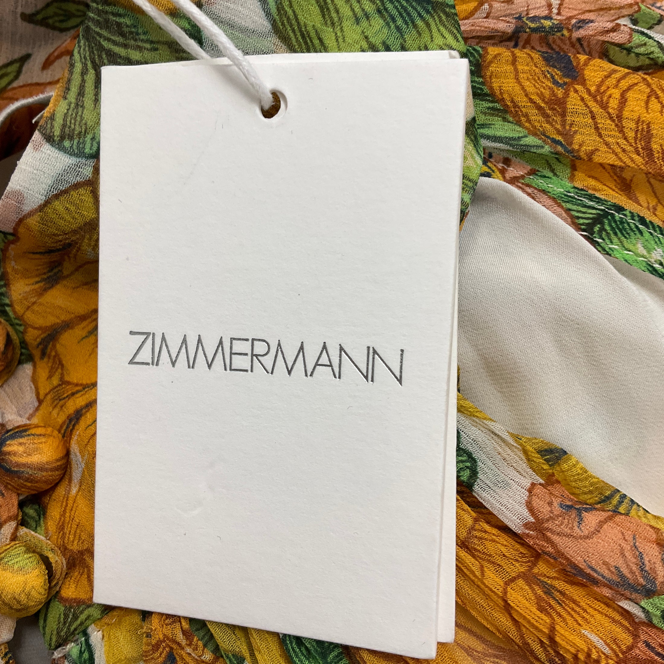 Zimmermann Yellow Multi Sunshine Floral Poppy Short Halter Dress