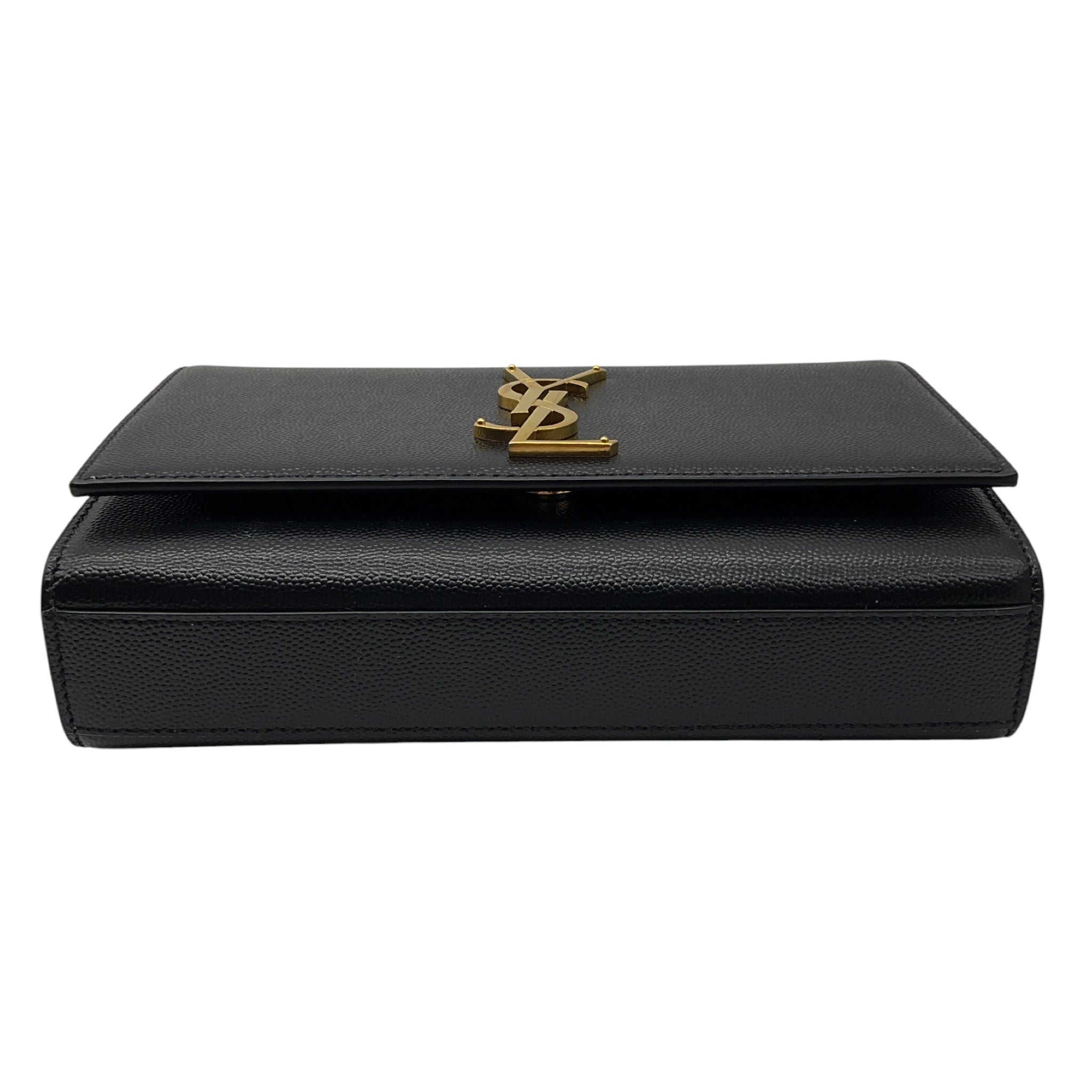 Saint Laurent Black / Gold Hardware Kate Embossed Leather Shoulder Bag