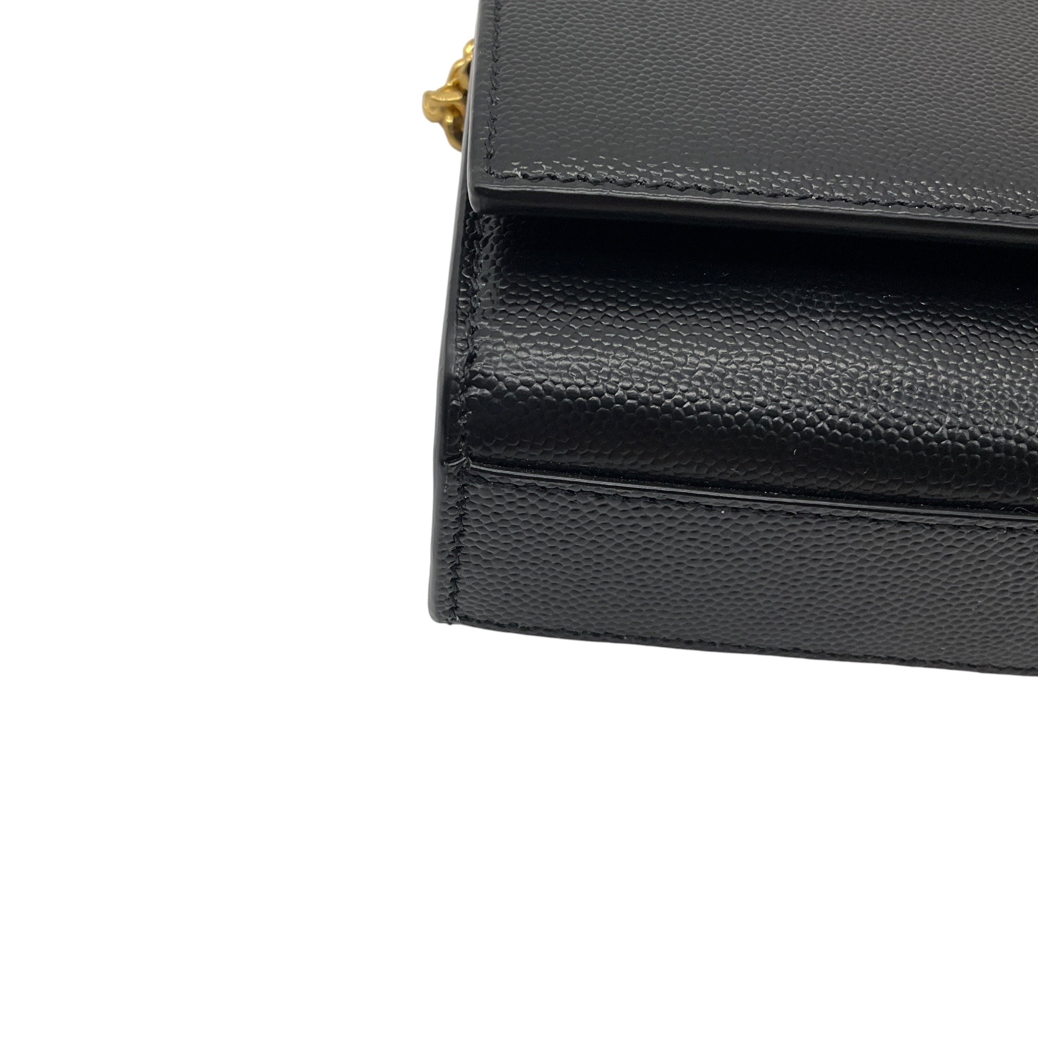 Saint Laurent Black / Gold Hardware Kate Embossed Leather Shoulder Bag