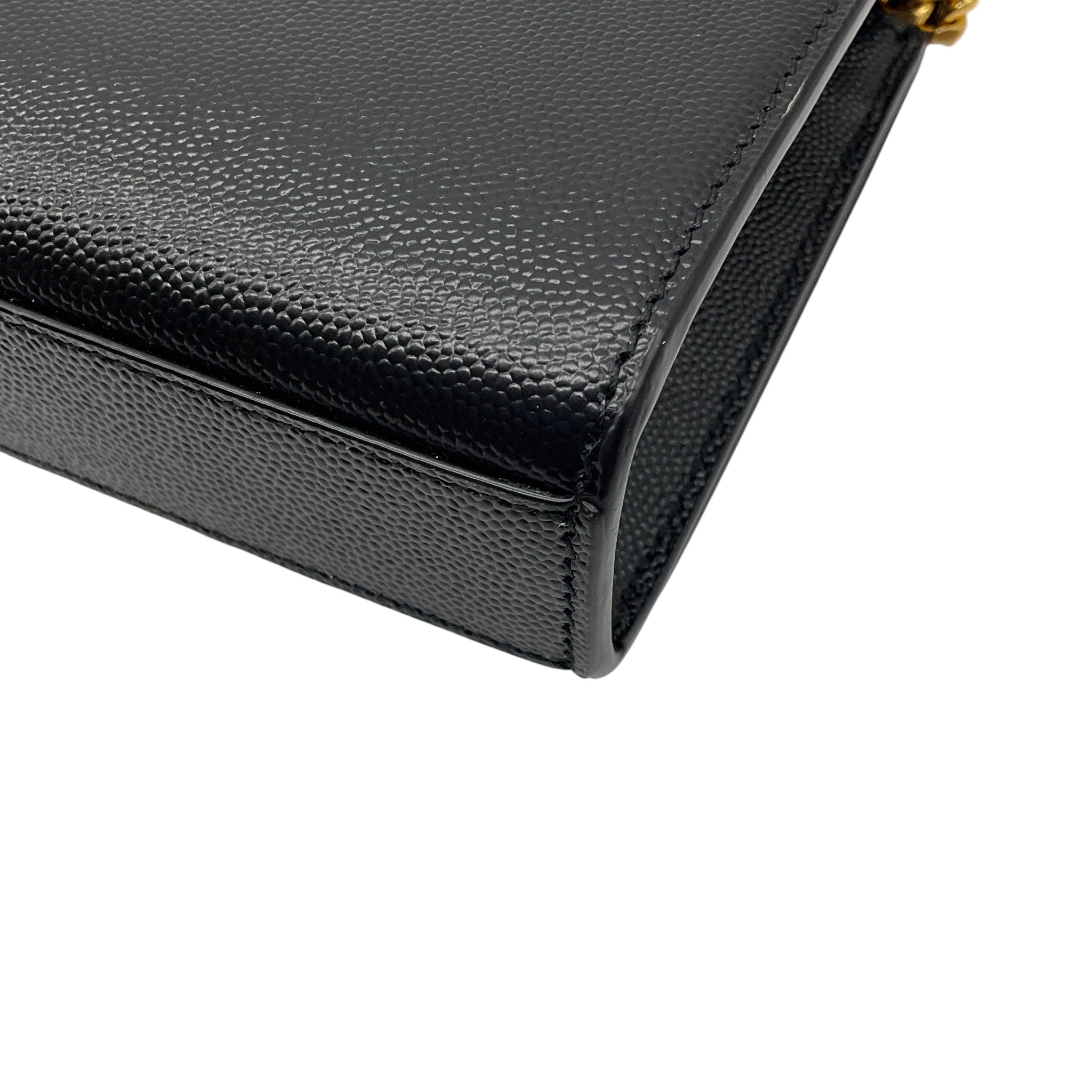 Saint Laurent Black / Gold Hardware Kate Embossed Leather Shoulder Bag