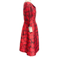 Load image into Gallery viewer, Oscar de la Renta Red / Black Silk 3/4 Sleeve Dress
