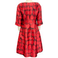 Load image into Gallery viewer, Oscar de la Renta Red / Black Silk 3/4 Sleeve Dress
