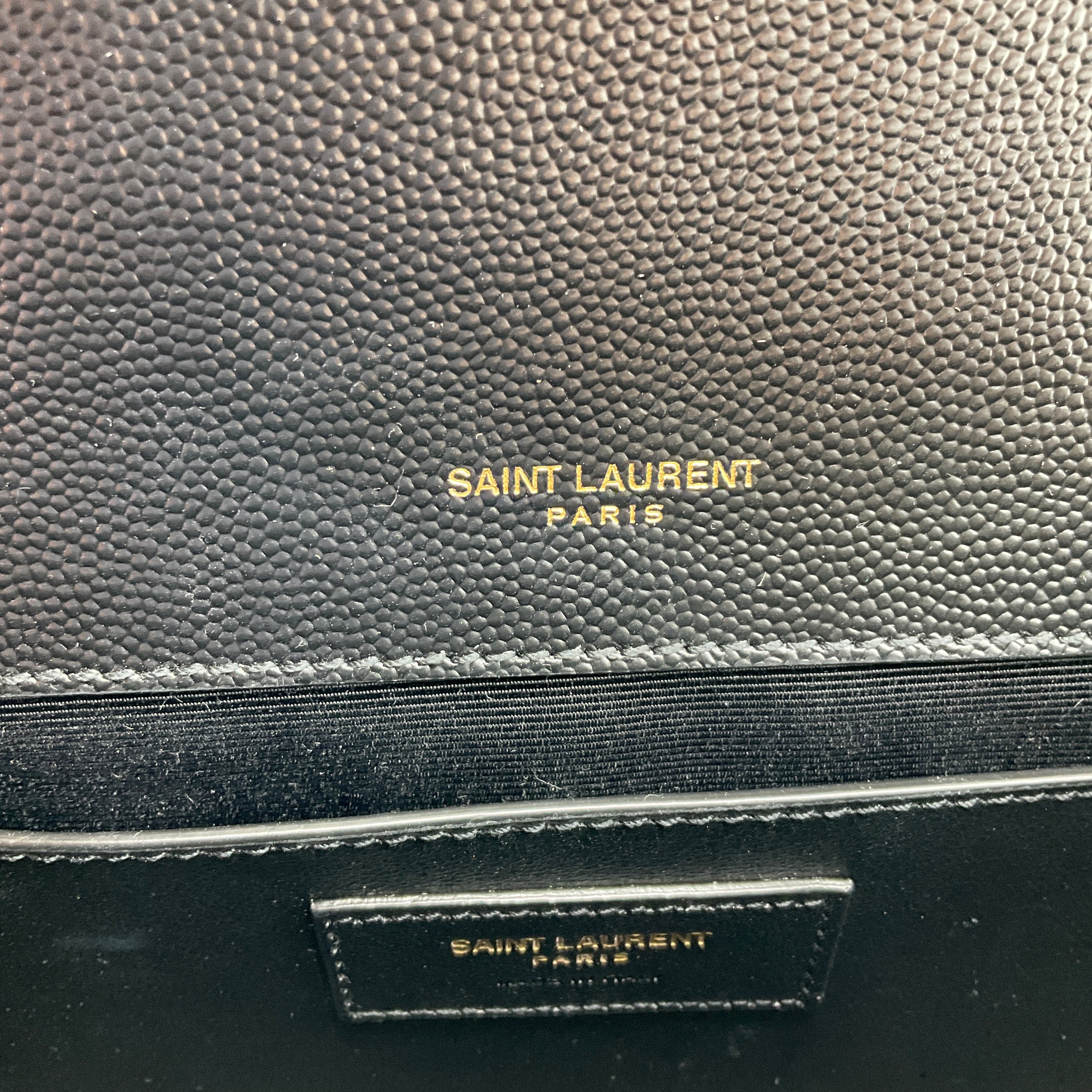 Saint Laurent Black / Gold Hardware Kate Embossed Leather Shoulder Bag