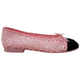 Load image into Gallery viewer, Chanel Pink Sequined Flats with Black Grosgrain Cap Toe
