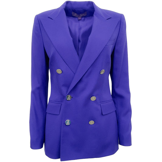 Ralph Lauren Collection Cobalt Blue Cashmere Double Breasted Blazer