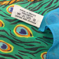 Load image into Gallery viewer, Hermes Blue / Green Multi Peacock Print XL Cotton Scarf
