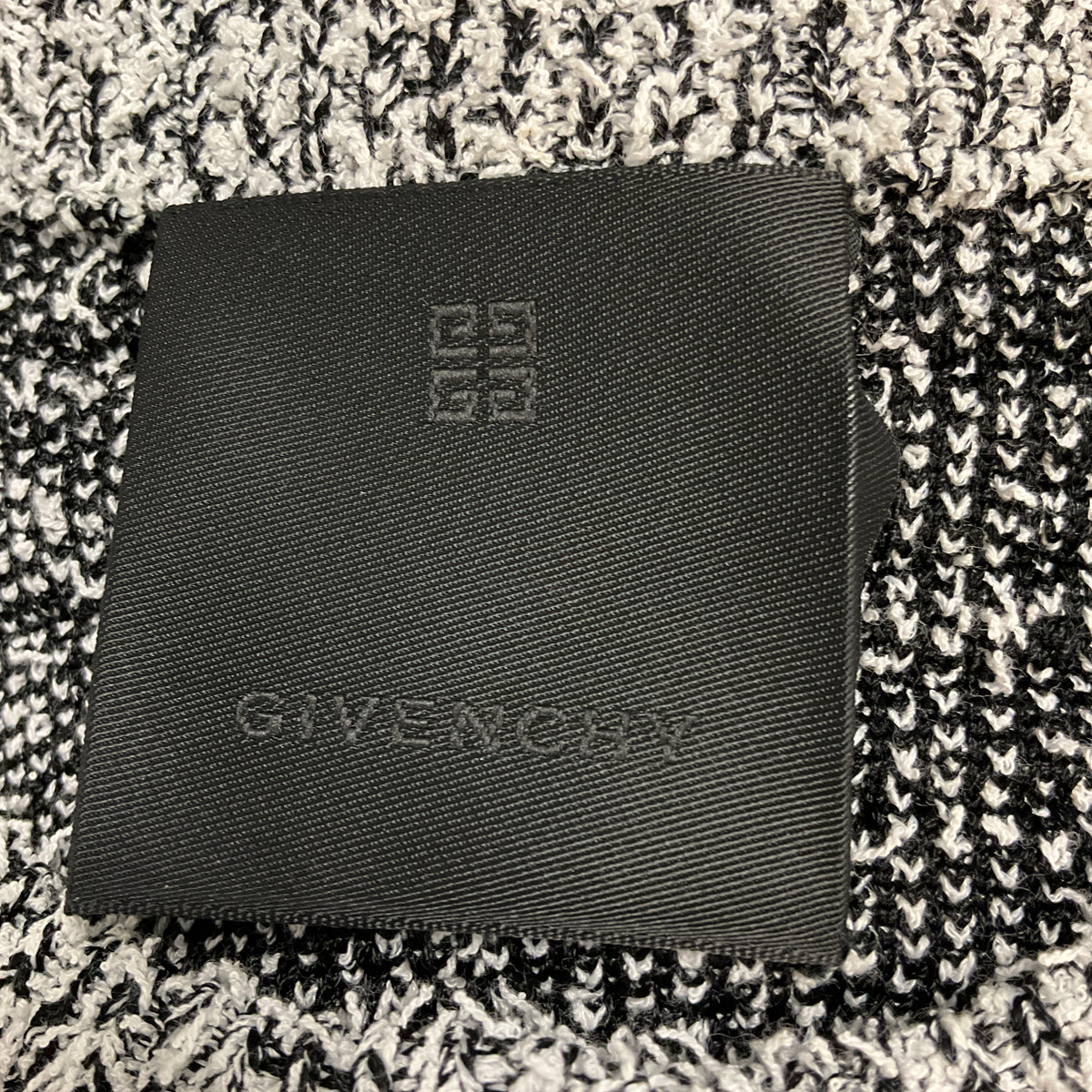 Givenchy Black / White 4G Motif Crew Neck Cardigan Sweater