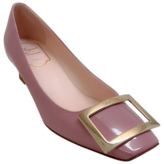 Roger Vivier Blush Pink Patent Leather Belle Vivier Pumps
