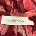 Load image into Gallery viewer, Zimmermann Burgundy / Pink Peony Floral Print Concert Flutter Midi Dress
