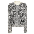 Load image into Gallery viewer, Givenchy Black / White 4G Motif Crew Neck Cardigan Sweater
